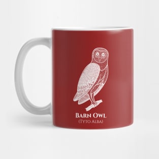 Barn Owl with Common and Scientific Names - bird lovers design Mug